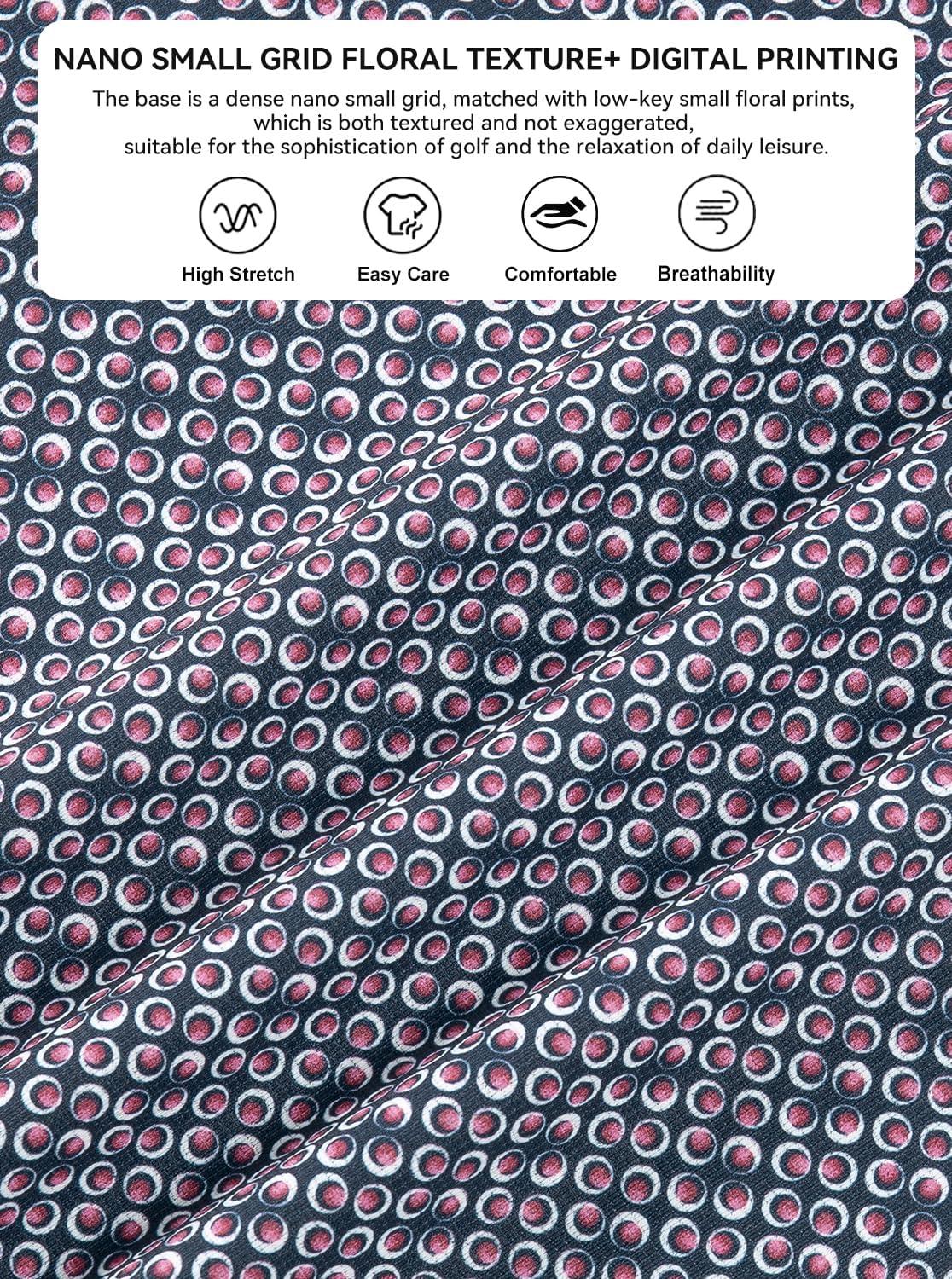 imageAlex Vando Mens Golf Shirts Moisture Wicking QuickDry Short Sleeve Print Performance Polo Shirts for MenNavycircles