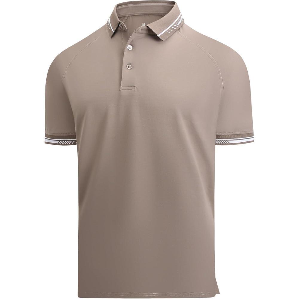 imageAlex Vando Mens Golf Shirt Moisture Wicking QuickDry Short Sleeve Casual Polo Shirts for MenDk Grey 189