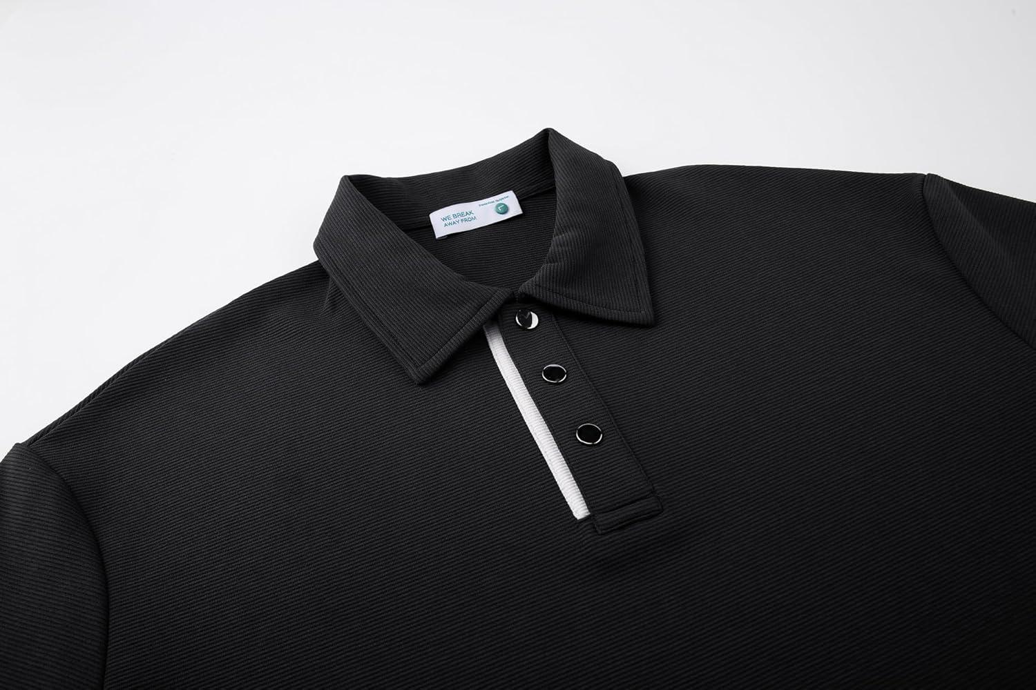 imageAlex Vando Mens Polo Shirts Short Sleeve Regular Fit Fashion Designed ShirtBlack 54
