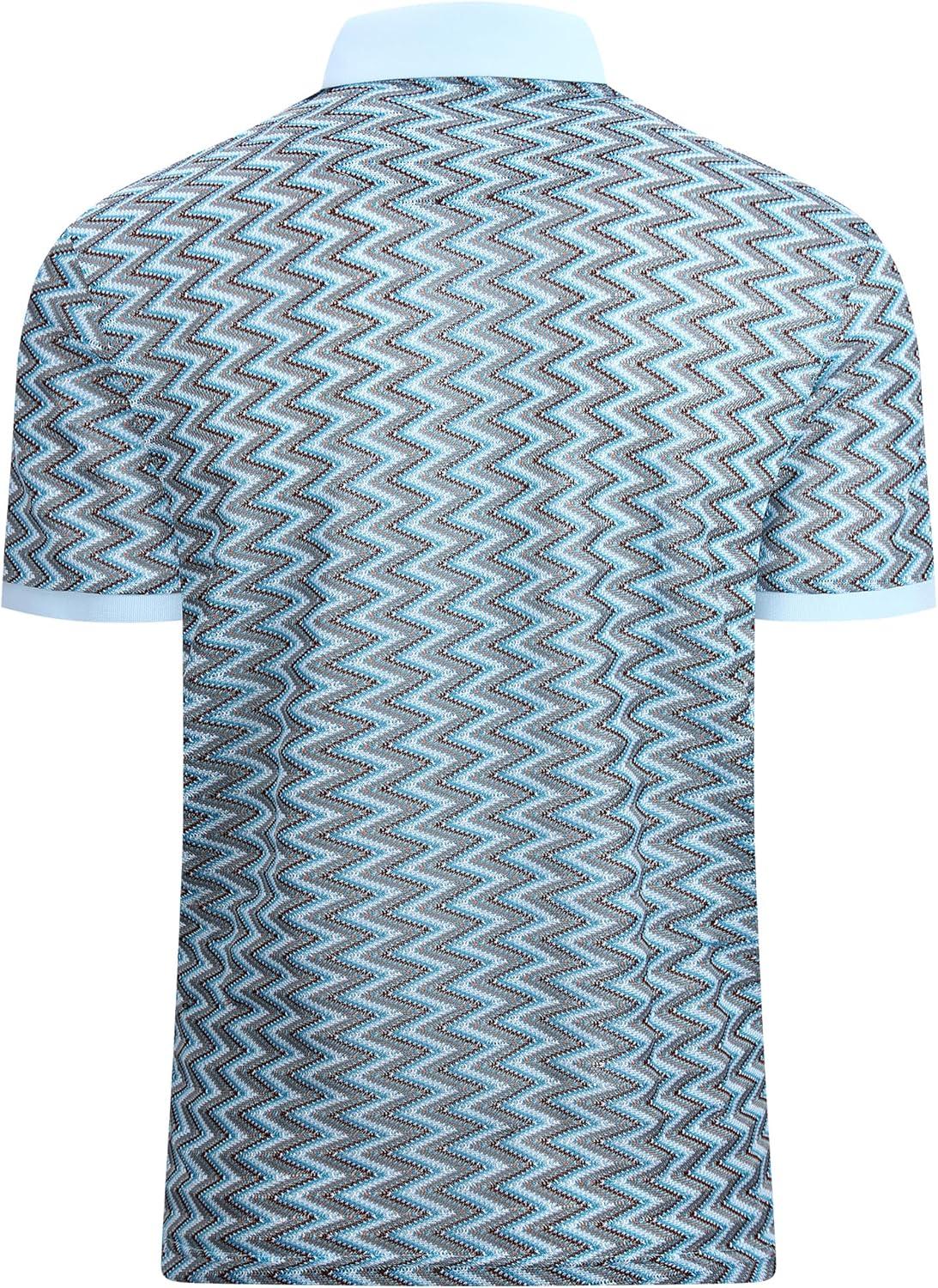 imageAlex Vando Mens Polo Shirts Short Sleeve Regular Fit Fashion Designed ShirtBlue Lace