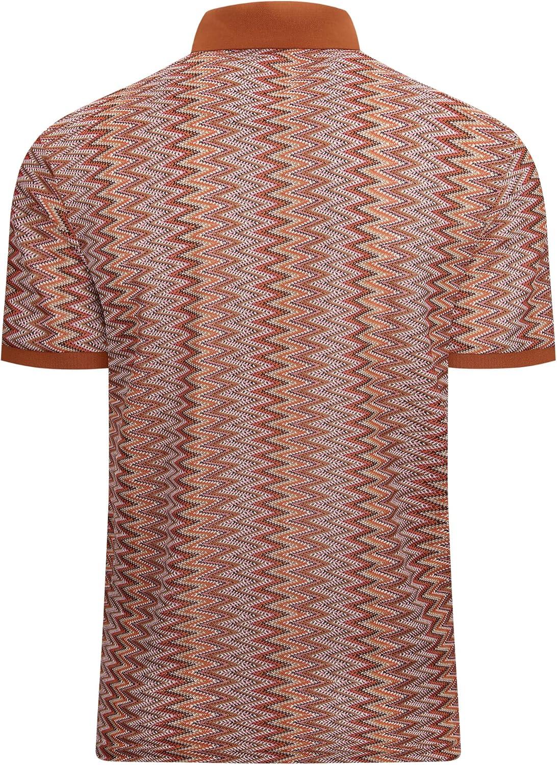 imageAlex Vando Mens Polo Shirts Short Sleeve Regular Fit Fashion Designed ShirtBrown Lace