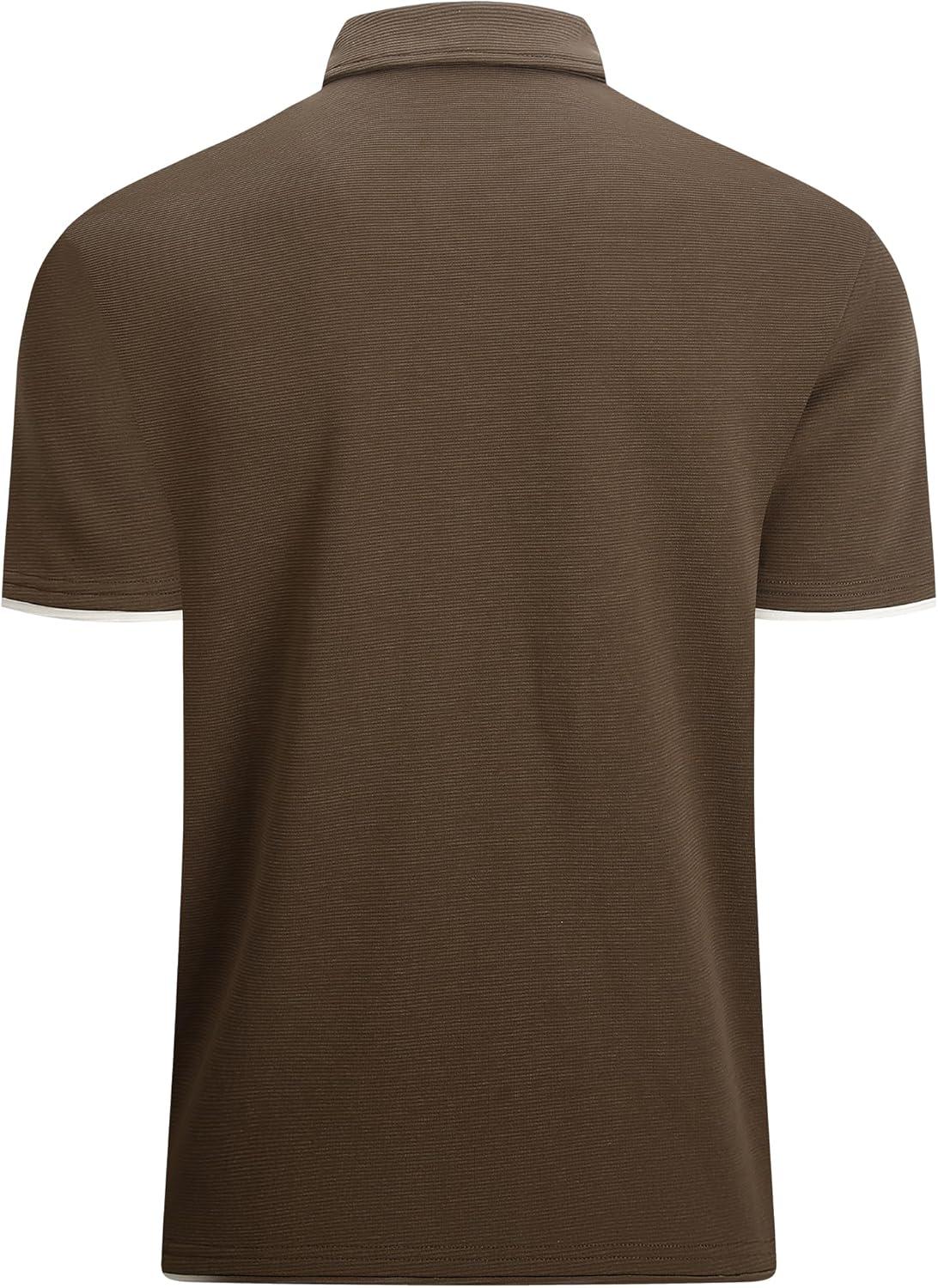 imageAlex Vando Mens Polo Shirts Short Sleeve Regular Fit Fashion Designed ShirtCoffee 54
