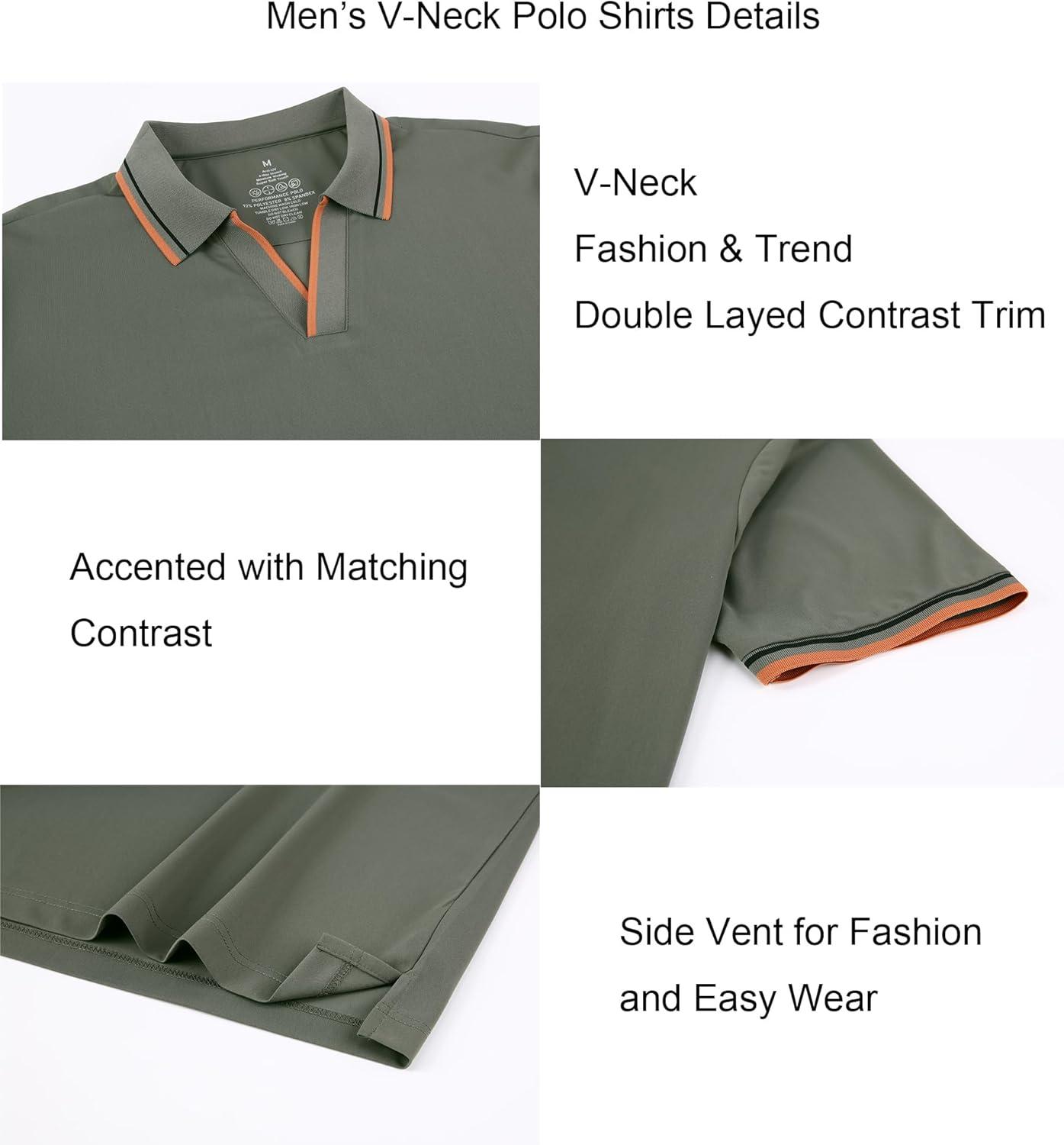 imageAlex Vando Mens Polo Shirts Short Sleeve Regular Fit Fashion Designed ShirtFashion Army