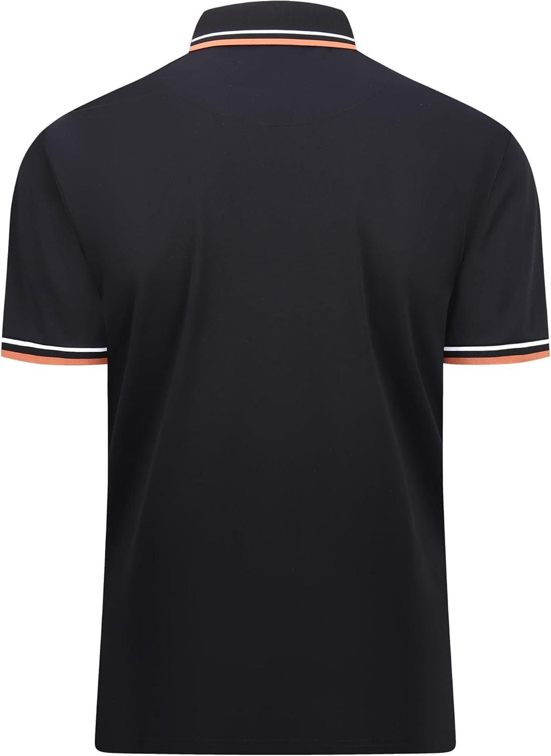 imageAlex Vando Mens Polo Shirts Short Sleeve Regular Fit Fashion Designed ShirtFashion Black
