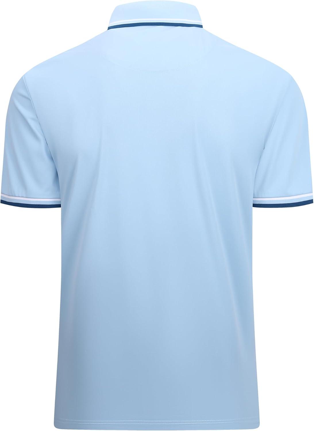 imageAlex Vando Mens Polo Shirts Short Sleeve Regular Fit Fashion Designed ShirtFashion Blue
