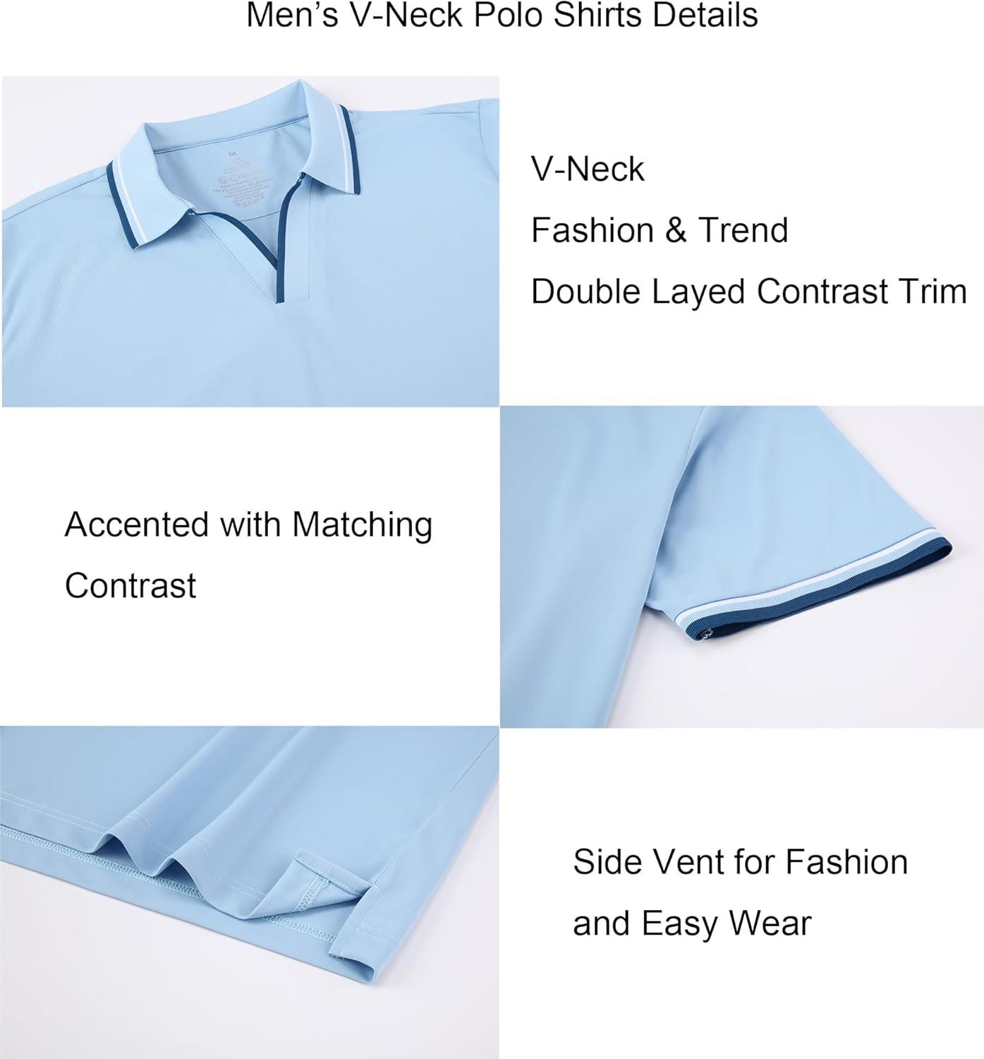 imageAlex Vando Mens Polo Shirts Short Sleeve Regular Fit Fashion Designed ShirtFashion Blue