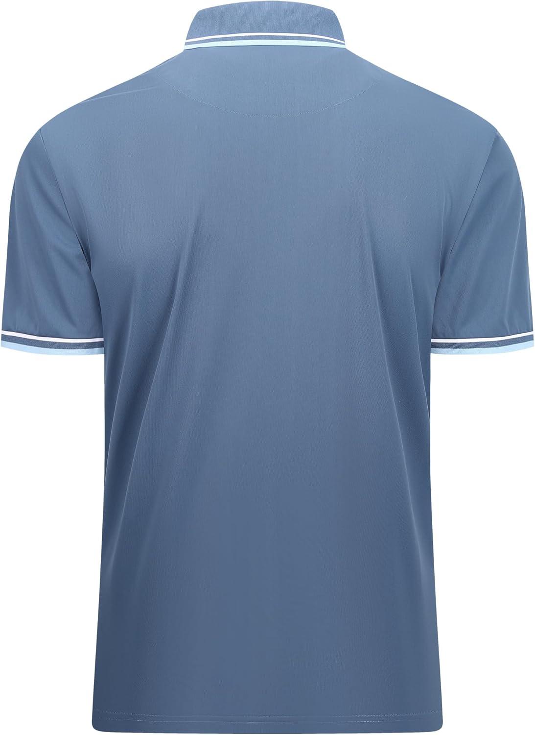 imageAlex Vando Mens Polo Shirts Short Sleeve Regular Fit Fashion Designed ShirtFashion Turquoise