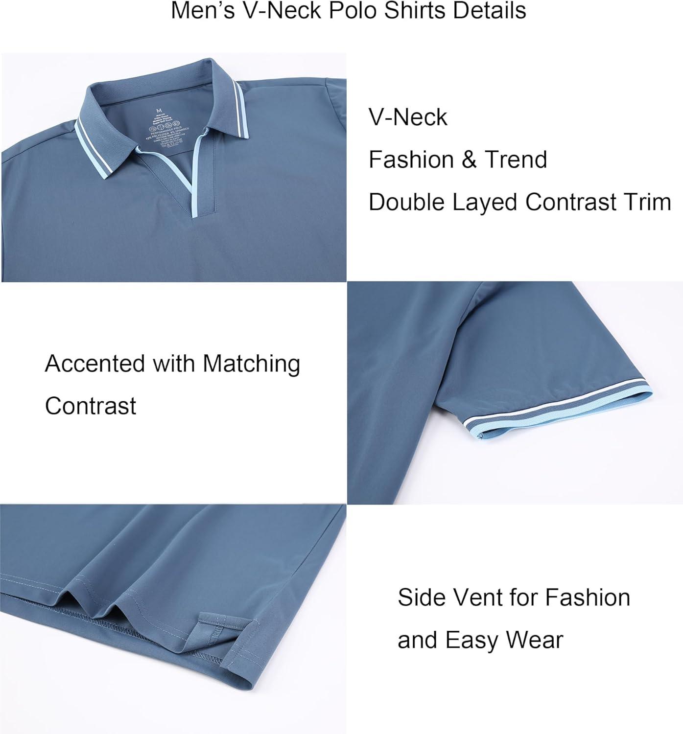 imageAlex Vando Mens Polo Shirts Short Sleeve Regular Fit Fashion Designed ShirtFashion Turquoise