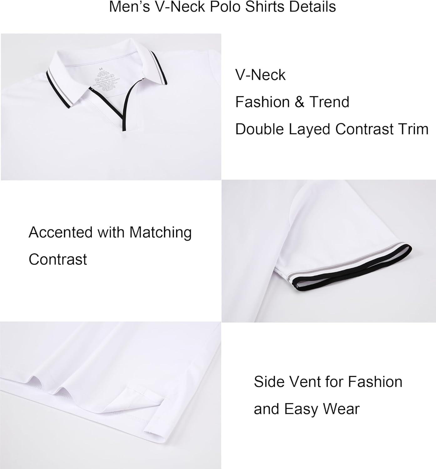 imageAlex Vando Mens Polo Shirts Short Sleeve Regular Fit Fashion Designed ShirtFashion White