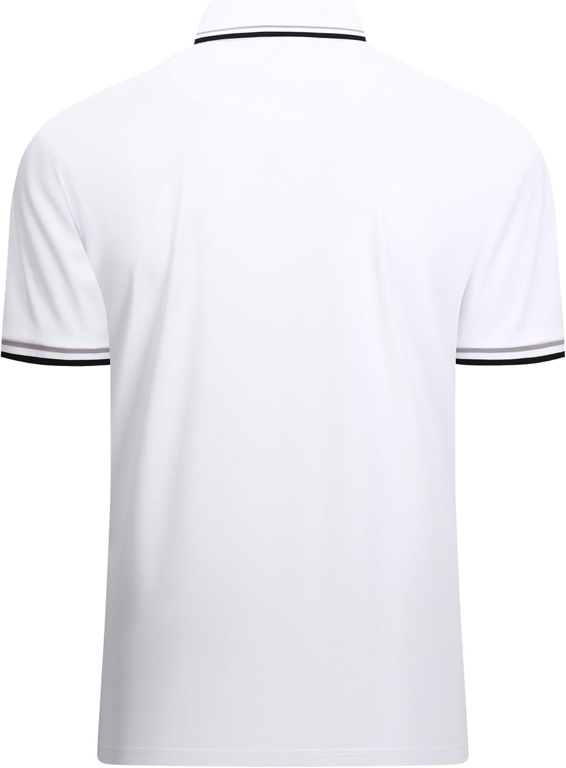 imageAlex Vando Mens Polo Shirts Short Sleeve Regular Fit Fashion Designed ShirtFashion White