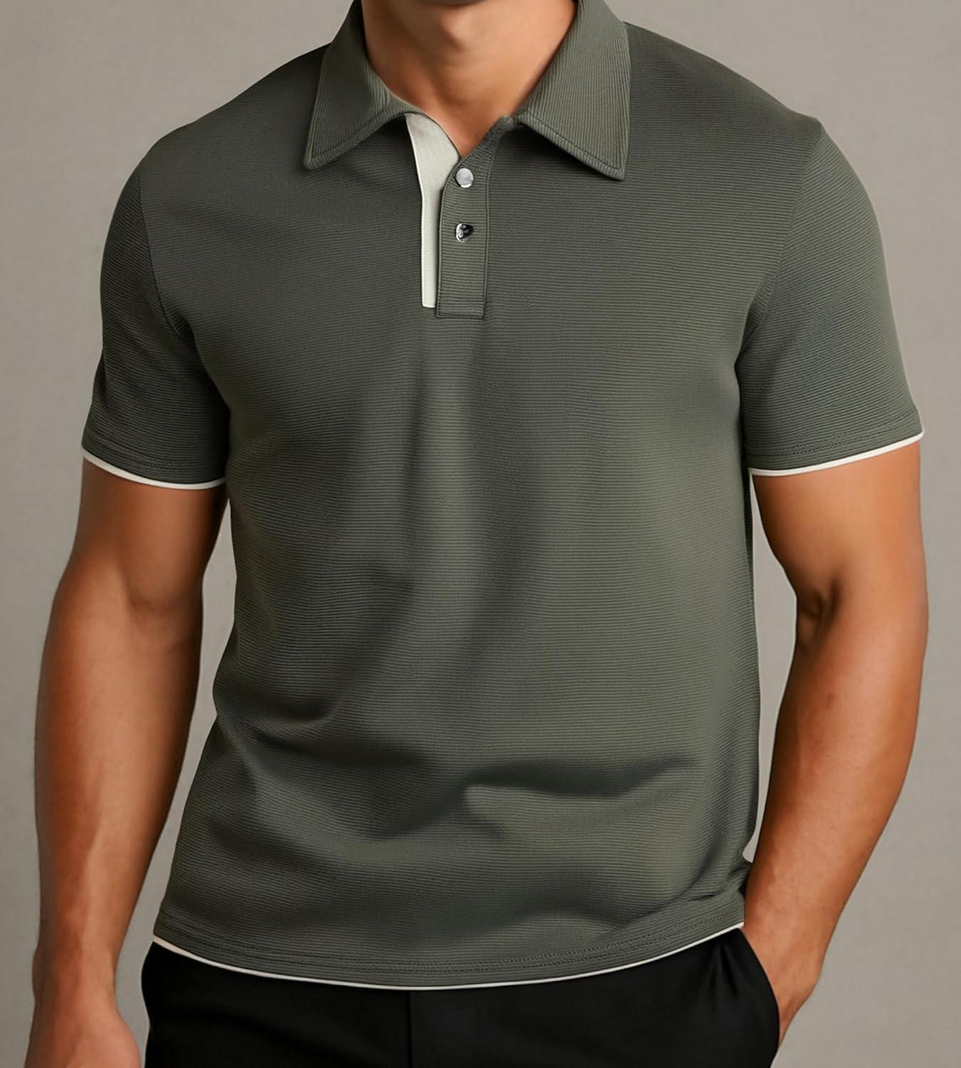 imageAlex Vando Mens Polo Shirts Short Sleeve Regular Fit Fashion Designed ShirtGreen 54