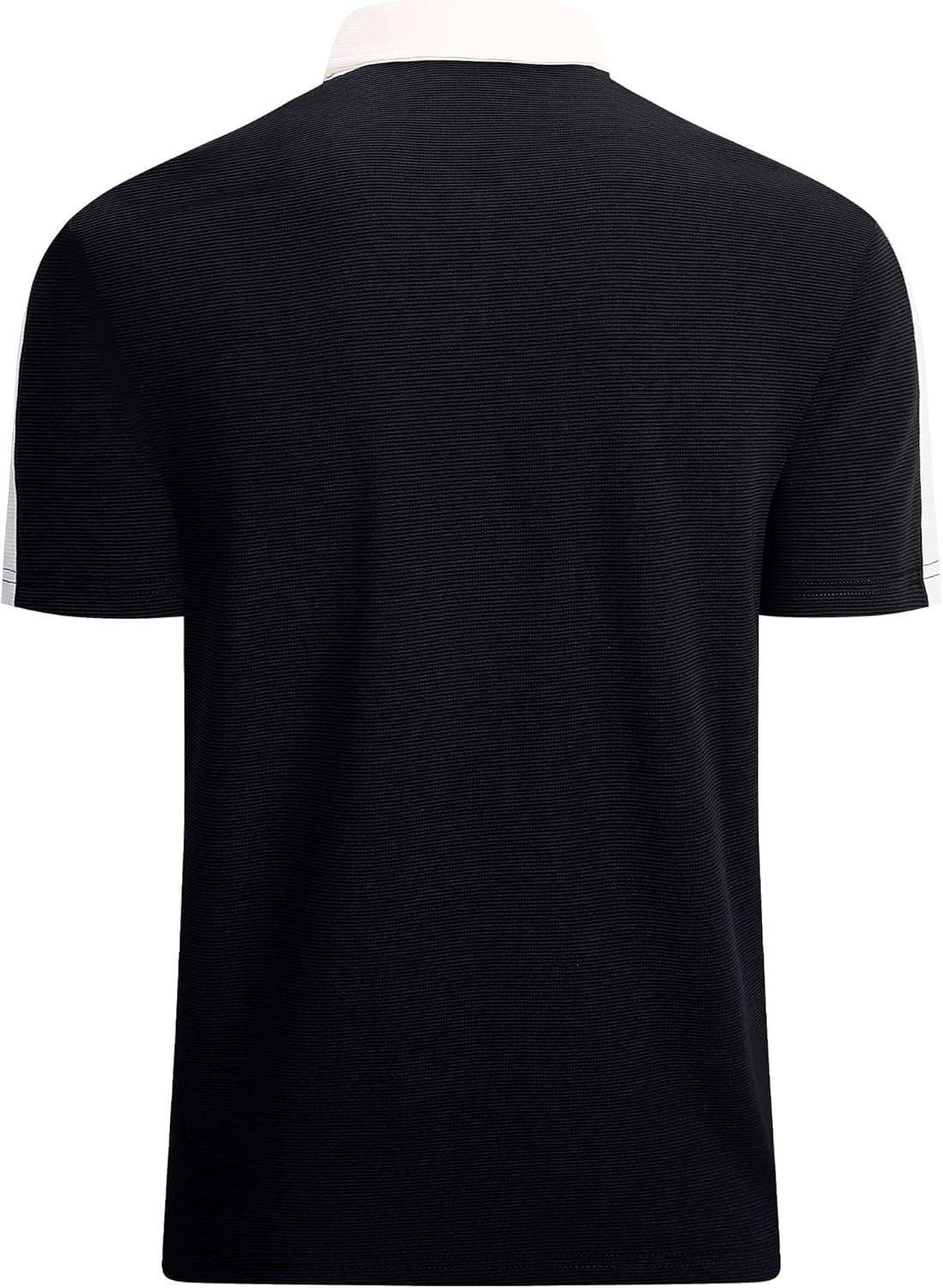 imageAlex Vando Mens Polo Shirts Short Sleeve Regular Fit Fashion Designed ShirtWestern Black