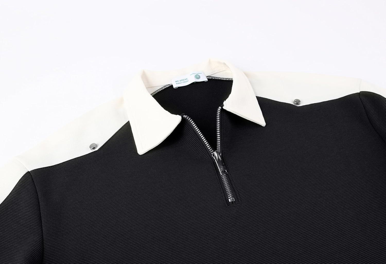 imageAlex Vando Mens Polo Shirts Short Sleeve Regular Fit Fashion Designed ShirtWestern Black