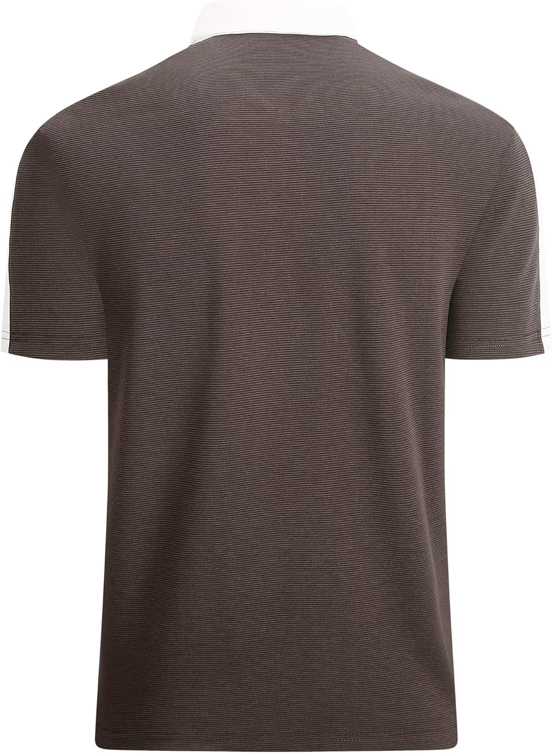 imageAlex Vando Mens Polo Shirts Short Sleeve Regular Fit Fashion Designed ShirtWestern Coffee