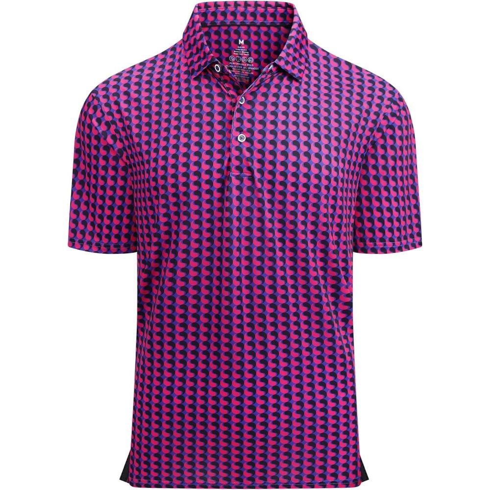 imageAlex Vando Mens Hawaiian Golf Shirt Moisture Wicking Digital Print Golf Shirts for Men90 Fuchsia Paisley