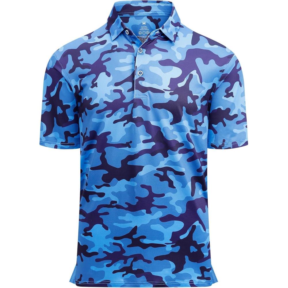 imageAlex Vando Mens Hawaiian Golf Shirt Moisture Wicking Digital Print Golf Shirts for Men90 Navy Camo