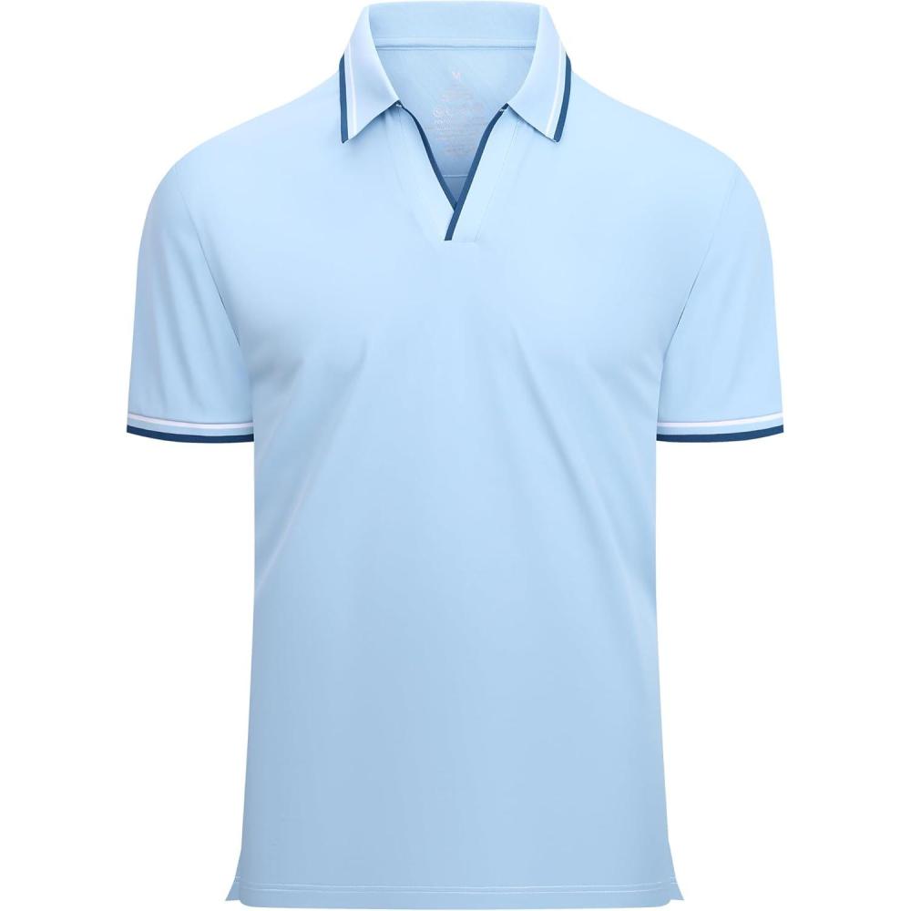 imageAlex Vando Mens Polo Shirts Short Sleeve Regular Fit Fashion Designed ShirtFashion Blue