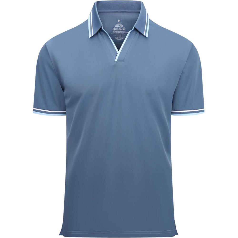 imageAlex Vando Mens Polo Shirts Short Sleeve Regular Fit Fashion Designed ShirtFashion Turquoise