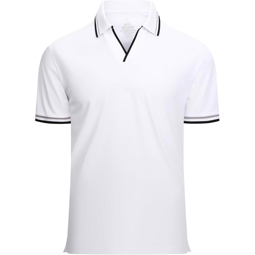 imageAlex Vando Mens Polo Shirts Short Sleeve Regular Fit Fashion Designed ShirtFashion White