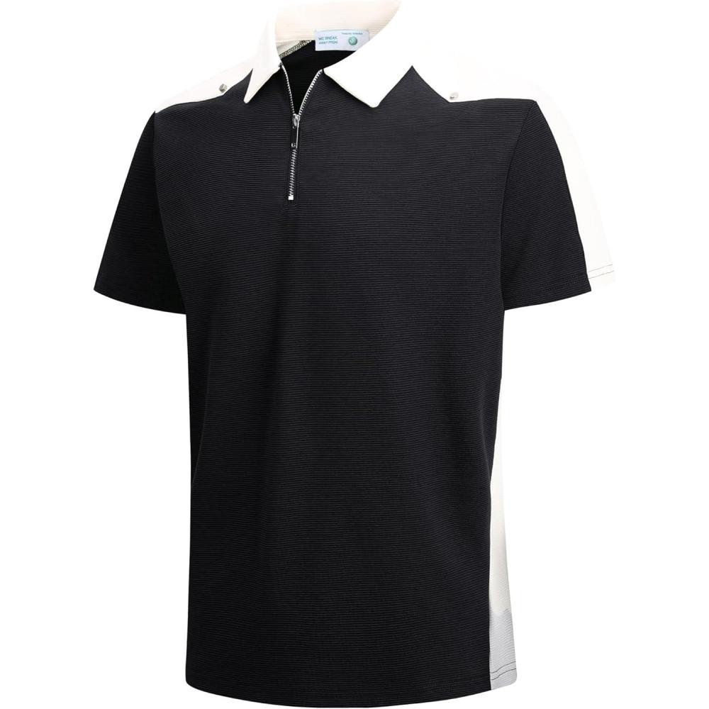 imageAlex Vando Mens Polo Shirts Short Sleeve Regular Fit Fashion Designed ShirtWestern Black