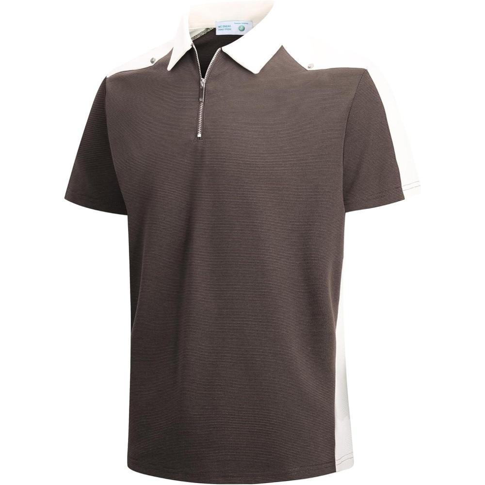 imageAlex Vando Mens Polo Shirts Short Sleeve Regular Fit Fashion Designed ShirtWestern Coffee