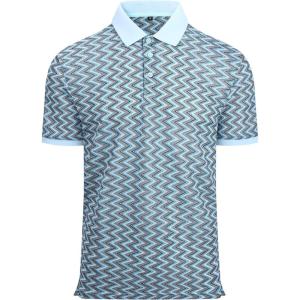 Alex Vando Mens Polo Shirts Short Sleeve Regular Fit Fashion Designed Shirt(Blue Lace)