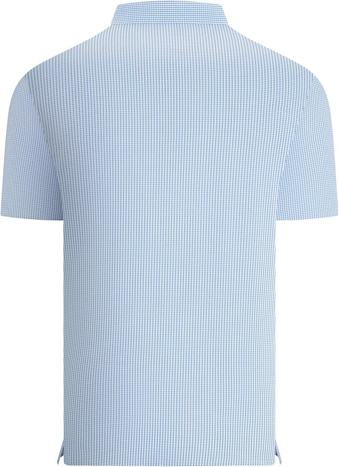 imageAlex Vando Mens Printed Golf Shirt Cooling Performance Short Sleeve Stretch Dress Polo Shirts MenBlue Slant Check