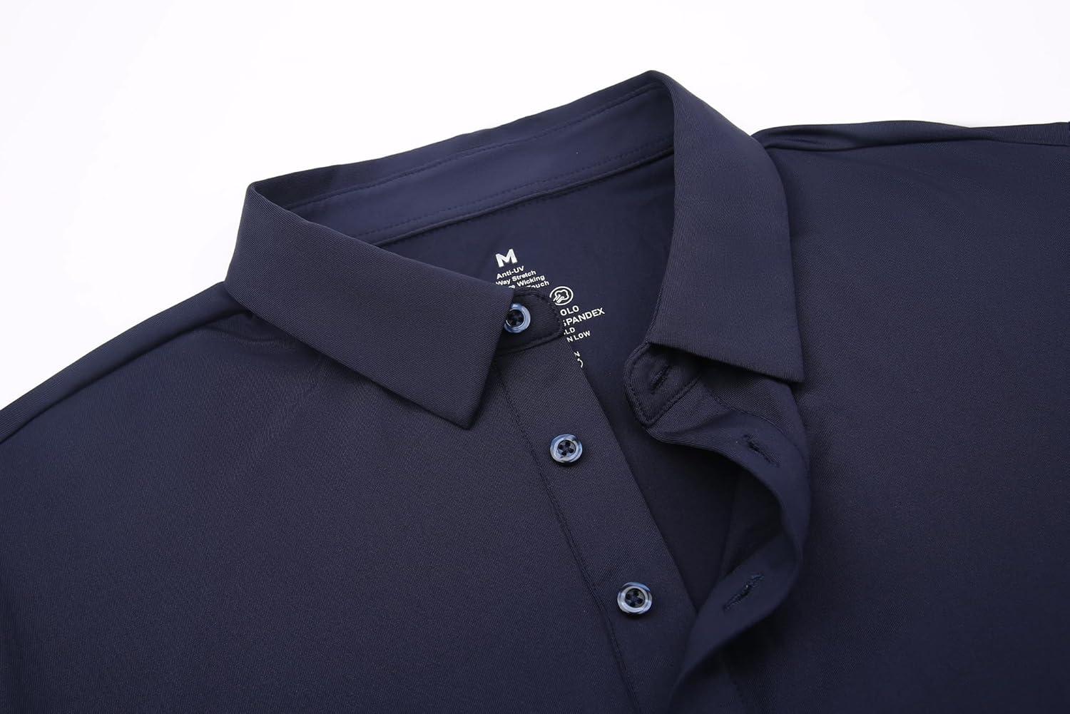 imageAlex Vando Mens Golf Shirt Moisture Wicking QuickDry Short Sleeve Casual Polo Shirts for MenNavy Stripe 87
