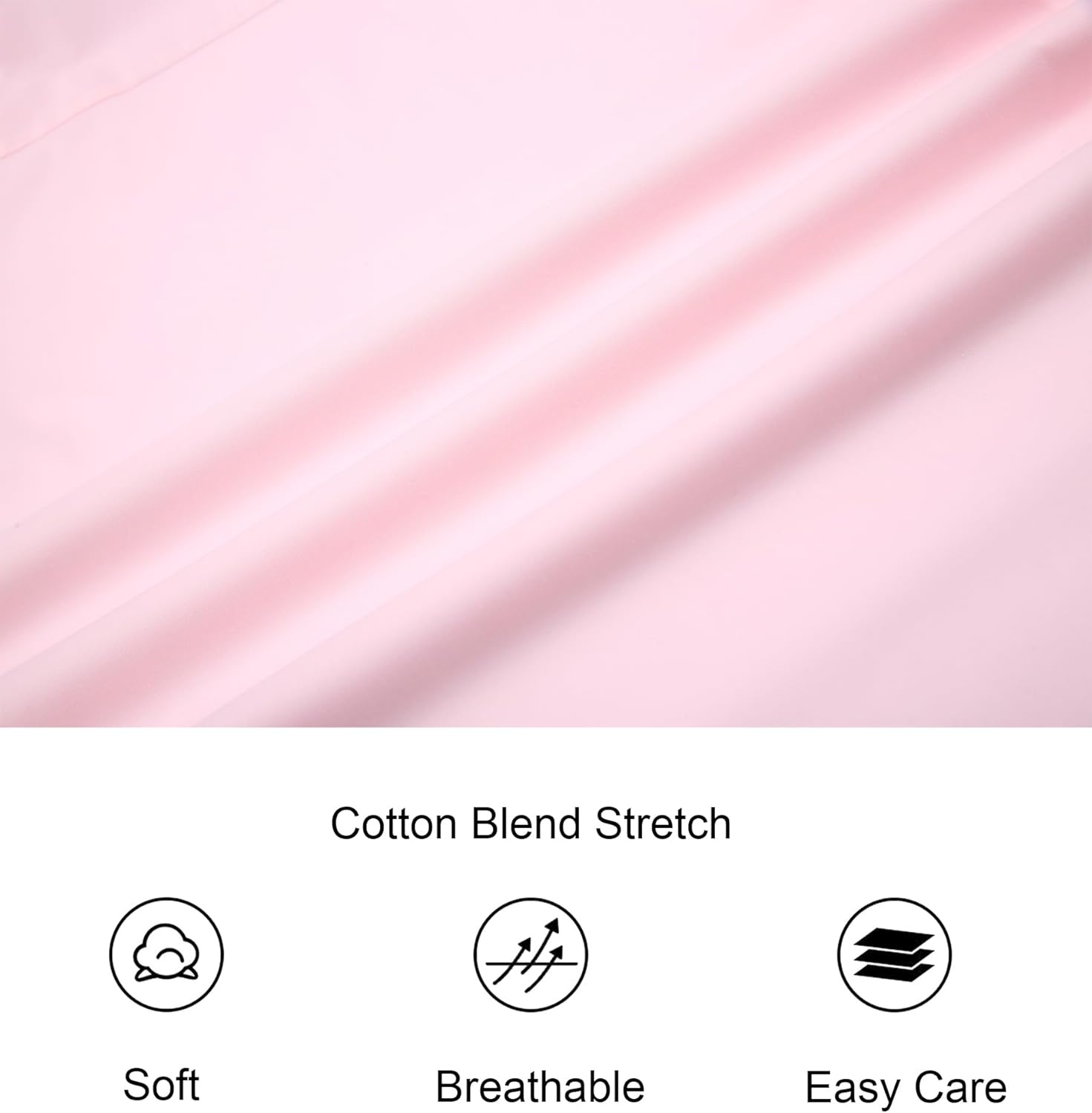 imageAlex Vando Mens Cotton Stretch Dress Shirt Regular Fit Fashion Contrast Button Down Business Casual ShirtsPink