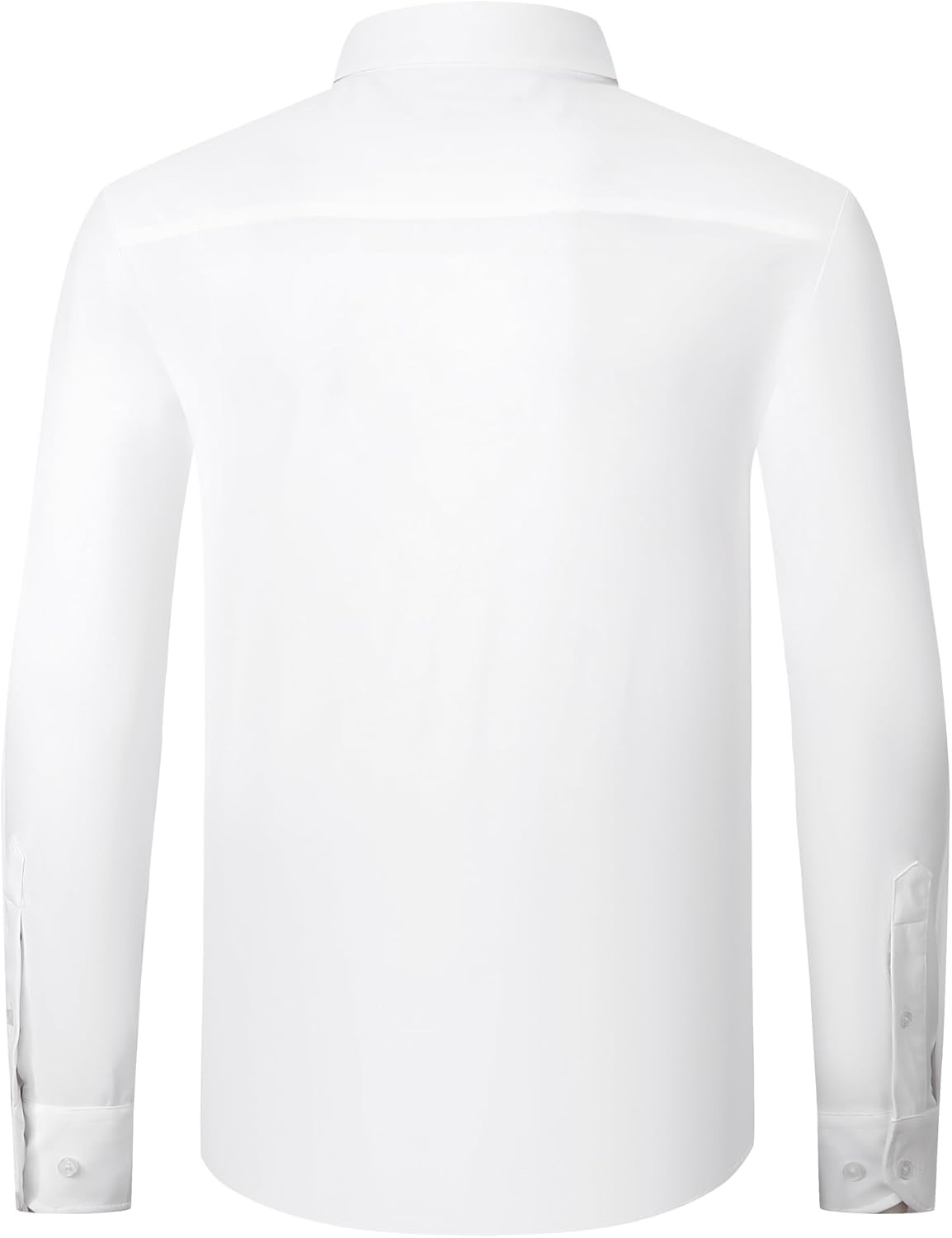 imageAlex Vando Mens Stretch Dress Shirt Regular Fit Long Sleeve Wrinkle Resistant Business Casual Shirt for Office WorkWhite