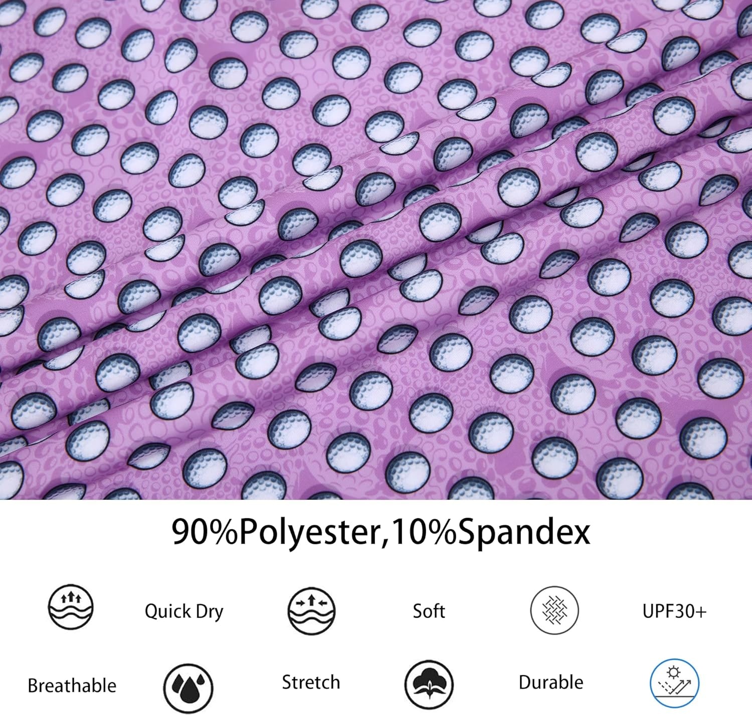 image:imageAlex Vando Boys Polo Shirt Hawaiian Golf Short Sleeve Moisture Wicking Quick Dry Stretch Print Casual Summer TopsPurplewhitegolf
