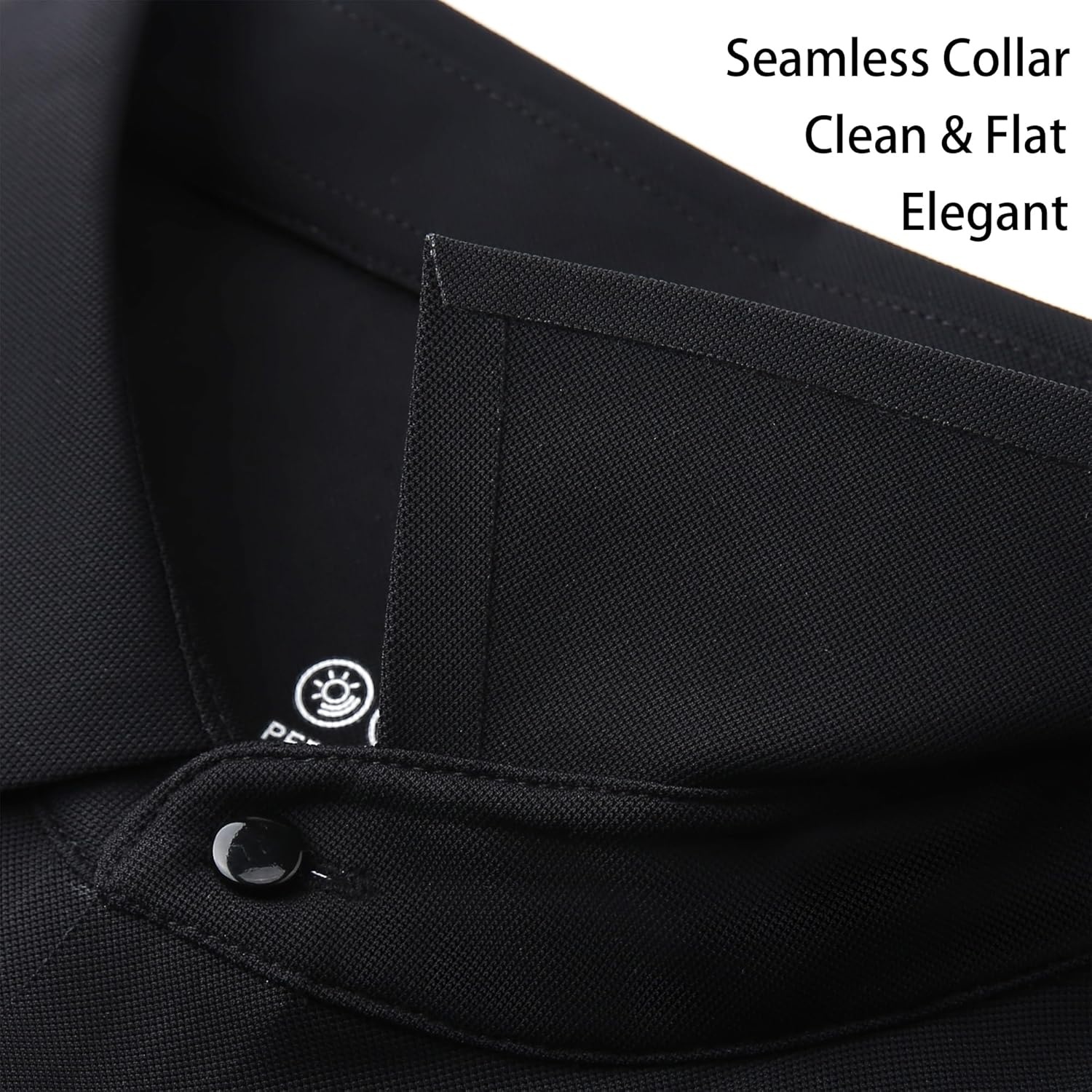 image:imageAlex Vando Mens Golf Shirt Moisture Wicking QuickDry Solid Short Sleeve Polo Shirts for MenBlack 100
