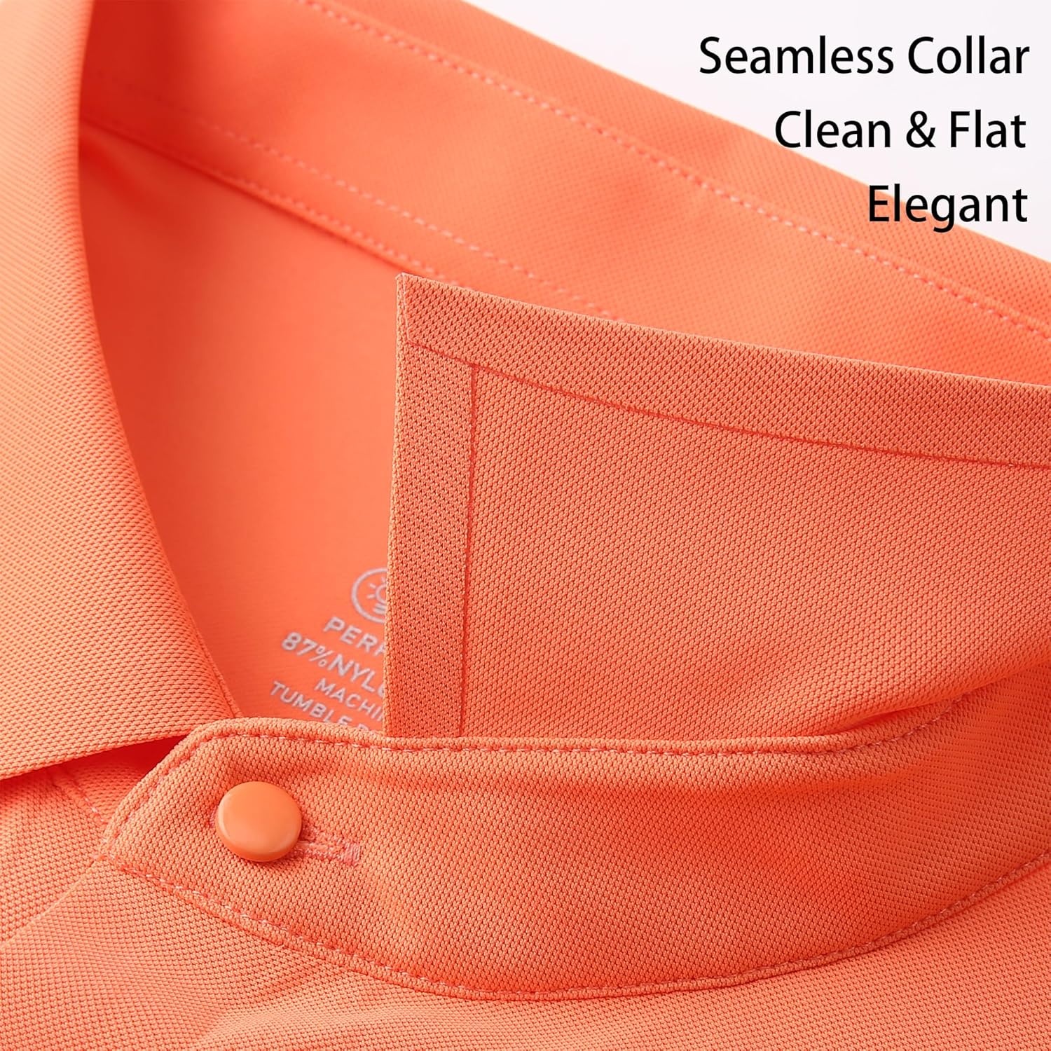 image:imageAlex Vando Mens Golf Shirt Moisture Wicking QuickDry Solid Short Sleeve Polo Shirts for MenOrange 100