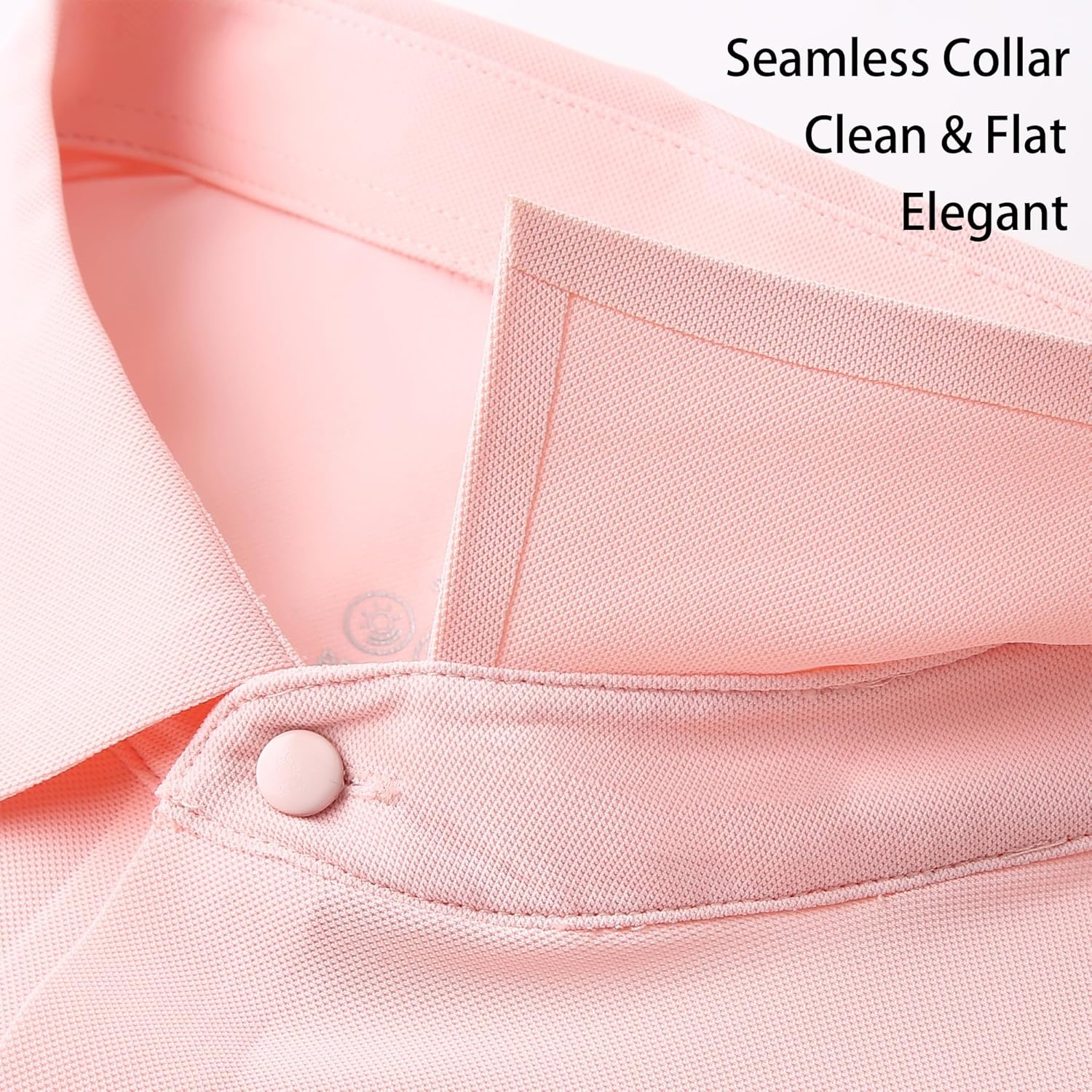image:imageAlex Vando Mens Golf Shirt Moisture Wicking QuickDry Solid Short Sleeve Polo Shirts for MenPink 100