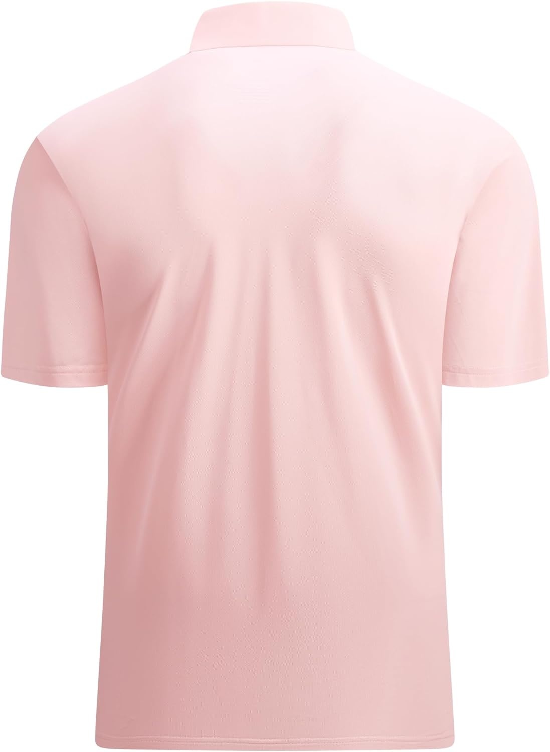image:imageAlex Vando Mens Golf Shirt Moisture Wicking QuickDry Solid Short Sleeve Polo Shirts for MenPink 100