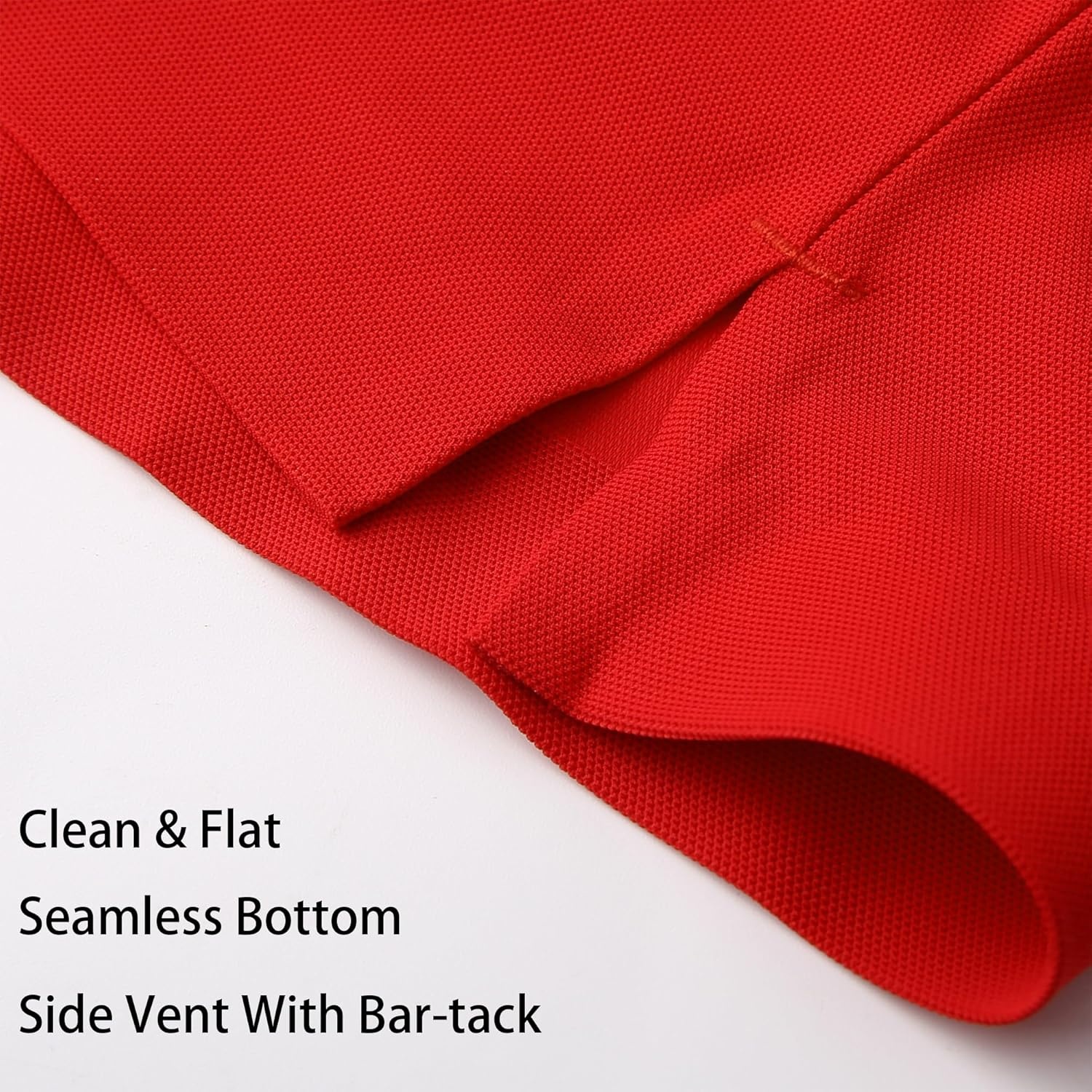image:imageAlex Vando Mens Golf Shirt Moisture Wicking QuickDry Solid Short Sleeve Polo Shirts for MenRed 100