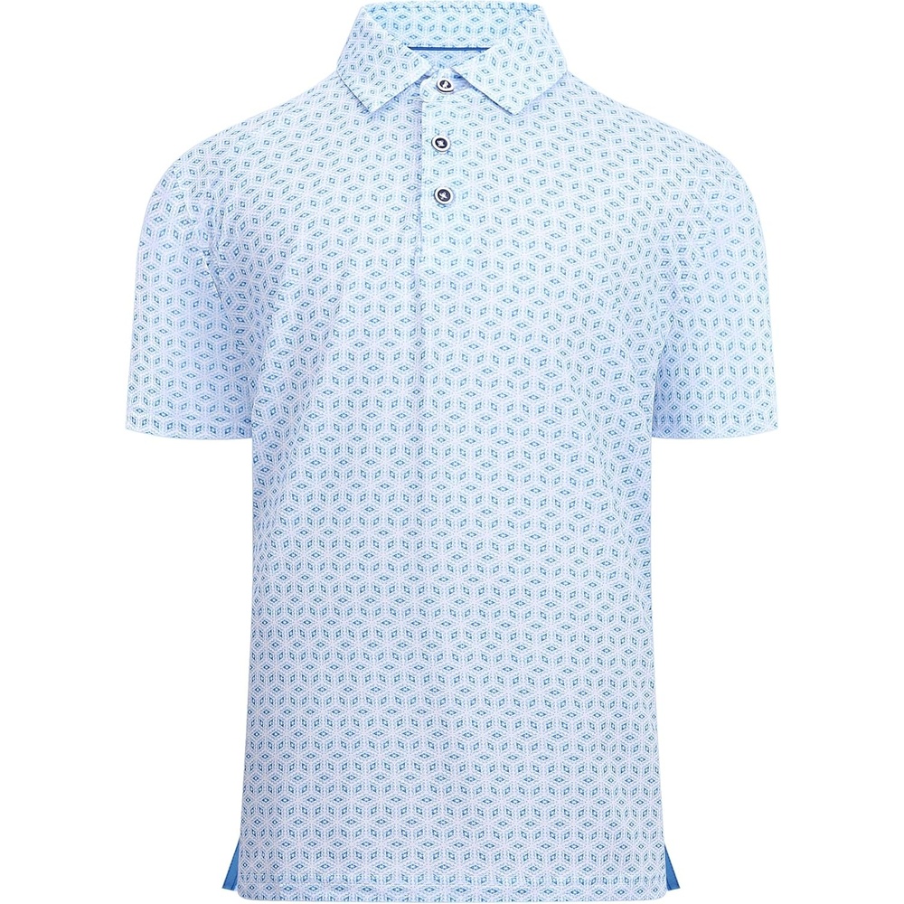 image:imageAlex Vando Boys Polo Shirt Hawaiian Golf Short Sleeve Moisture Wicking Quick Dry Stretch Print Casual Summer TopsWhitediamond