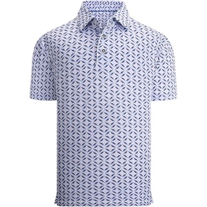 Alex Vando Boys Polo Shirt Hawaiian Golf Short Sleeve Moisture Wicking Quick Dry Stretch Print Casual Summer Tops(Bluesquare)