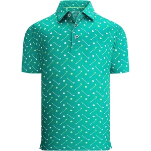 Alex Vando Boys Polo Shirt Hawaiian Golf Short Sleeve Moisture Wicking Quick Dry Stretch Print Casual Summer Tops(Greengolf2)
