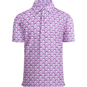 Alex Vando Boys Polo Shirt Hawaiian Golf Short Sleeve Moisture Wicking Quick Dry Stretch Print Casual Summer Tops(Purplewhitegolf)