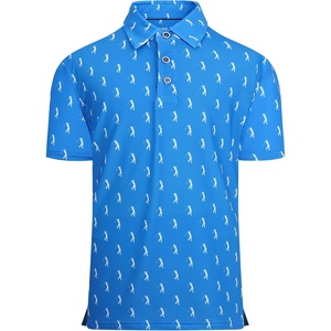 Alex Vando Boys Polo Shirt Hawaiian Golf Short Sleeve Moisture Wicking Quick Dry Stretch Print Casual Summer Tops(Royalblueswing)