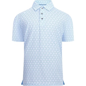 Alex Vando Boys Polo Shirt Hawaiian Golf Short Sleeve Moisture Wicking Quick Dry Stretch Print Casual Summer Tops(Whitediamond)