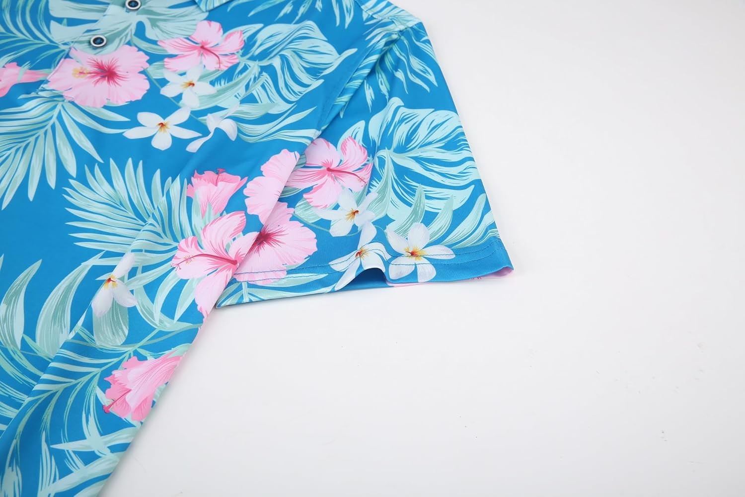image:imageAlex Vando Mens Hawaiian Golf Shirt Moisture Wicking Digital Print Golf Shirts for MenHibiscus Palm