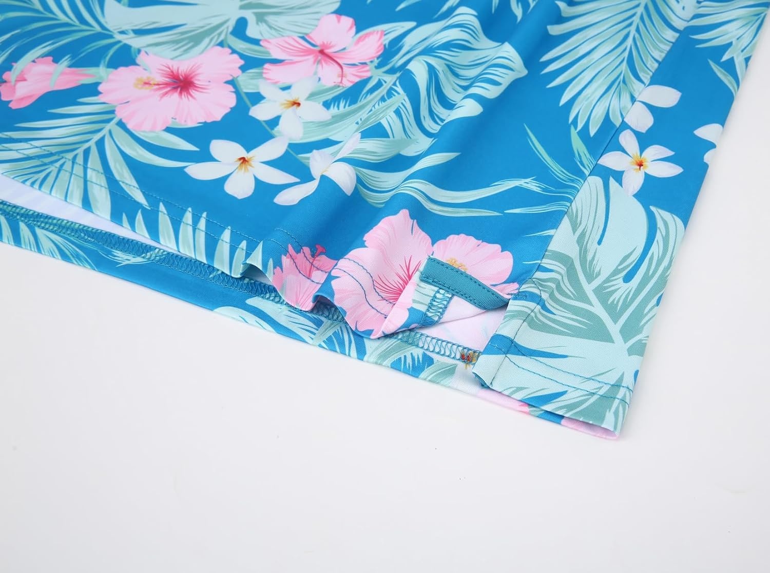 image:imageAlex Vando Mens Hawaiian Golf Shirt Moisture Wicking Digital Print Golf Shirts for MenHibiscus Palm
