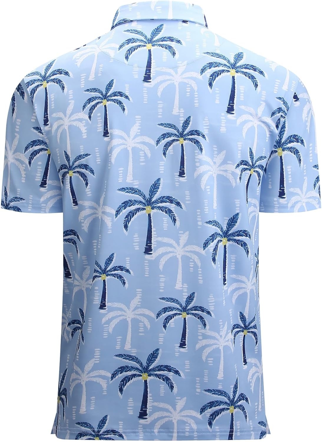 image:imageAlex Vando Mens Hawaiian Golf Shirt Moisture Wicking Digital Print Golf Shirts for MenPalm Tree Silhouette