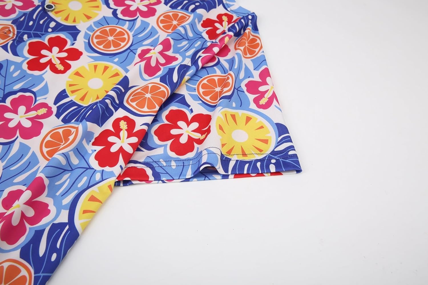 image:imageAlex Vando Mens Hawaiian Golf Shirt Moisture Wicking Digital Print Golf Shirts for MenTropical Fruit Floral