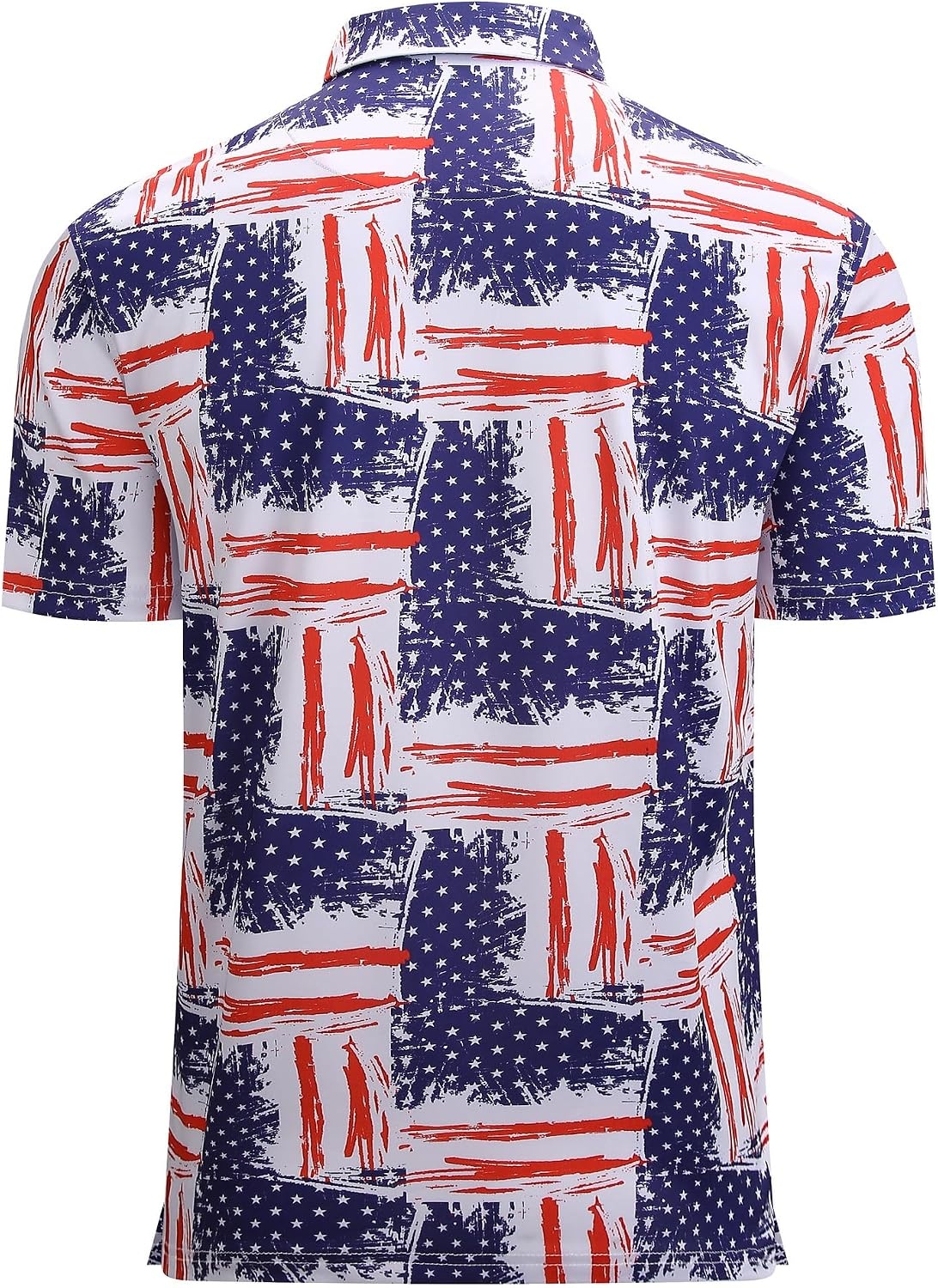 image:imageAlex Vando Mens Polo Shirts Short Sleeve Regular Fit Fashion Designed ShirtStars and Stripes