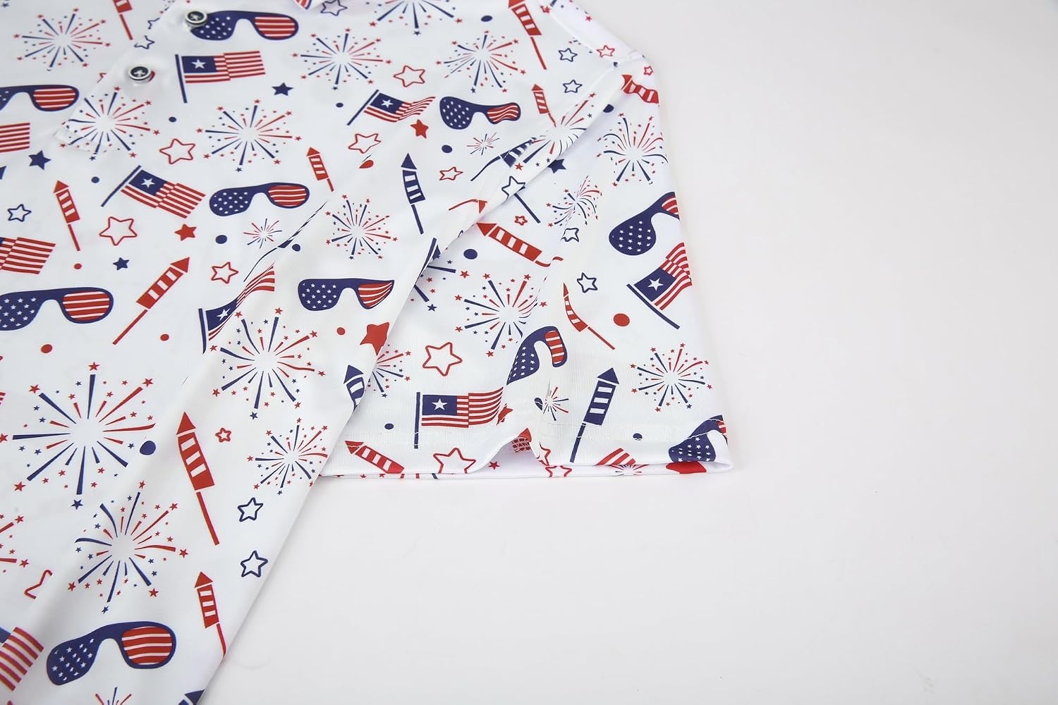 image:imageAlex Vando Mens Polo Shirts Short Sleeve Regular Fit Fashion Designed ShirtWhite American Flag