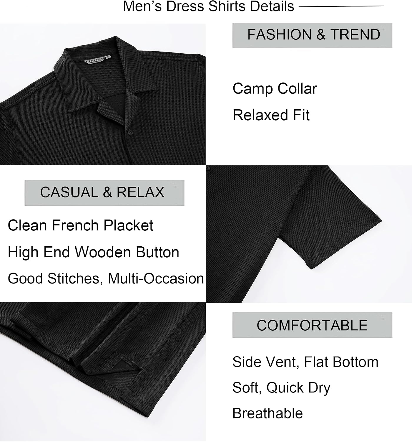 image:imageAlex Vando Mens Short Sleeve 2Piece Outfit Summer Shirt amp Shorts SetsBlack