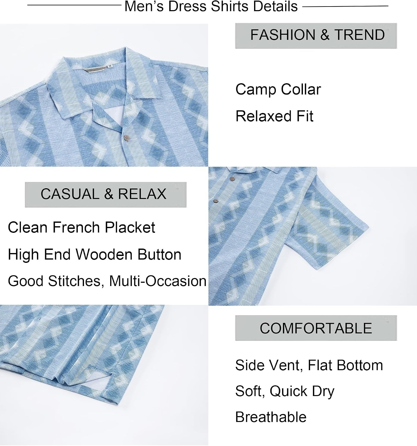 image:imageAlex Vando Mens Short Sleeve 2Piece Outfit Summer Shirt amp Shorts SetsBlue Diamond